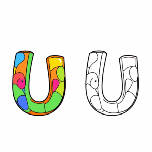 Alphabet U coloring page