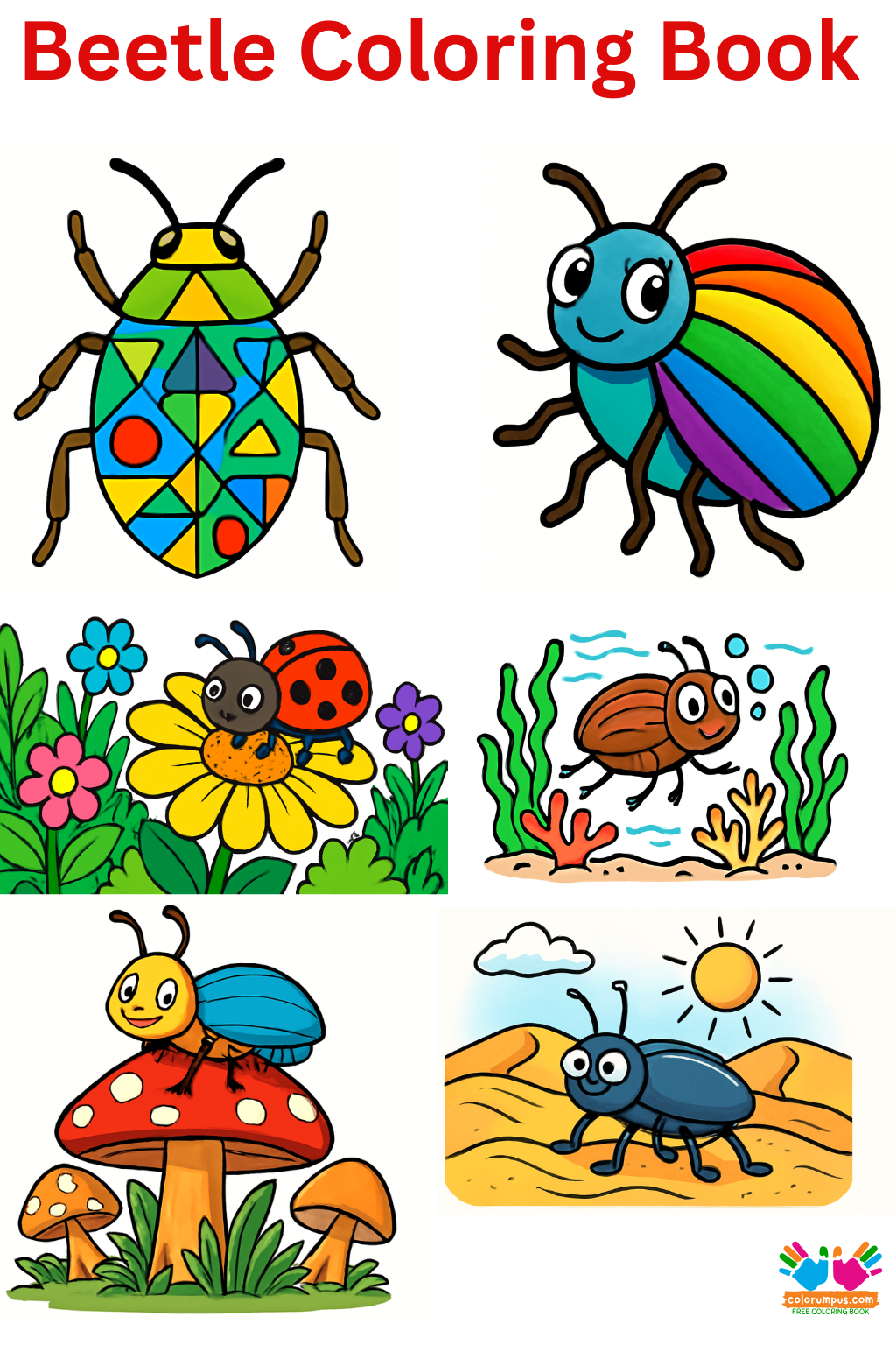 Beetle Coloring Book for kids