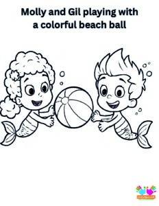 Molly and Gil playing with a colorful beach ball underwater.