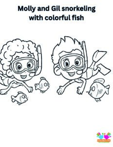 Molly and Gil snorkeling with colorful fish.