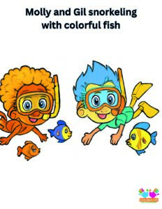 Molly and Gil snorkeling with colorful fish