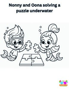 Nonny and Oona solving a puzzle underwater.