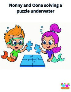 Nonny and Oona solving a puzzle underwater