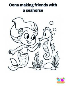 Oona making friends with a seahorse.