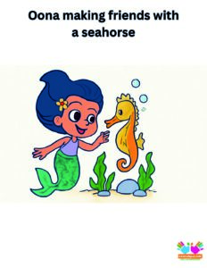 Oona making friends with a seahorse