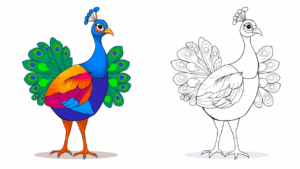 Peacock coloring page 