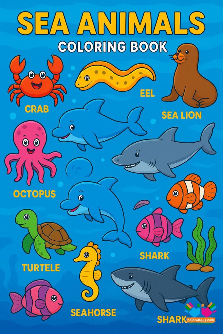 Sea Animals Coloring Book for Kids