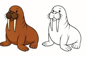 Sealion kids coloring page