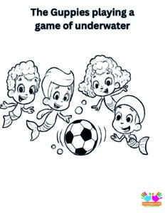 The Guppies playing a game of underwater soccer.