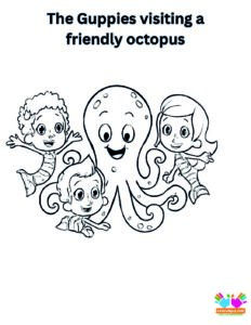 The Guppies visiting a friendly octopus who has lots of arms.