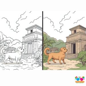 A Chihuahua exploring ancient ruins in Mexico.