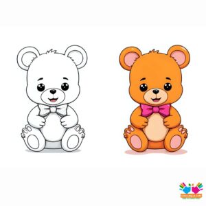 A bow-tie worn by a fashionable teddy bear.