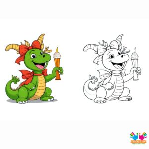 A bow tied to a dragon’s horn (friendly dragon!).