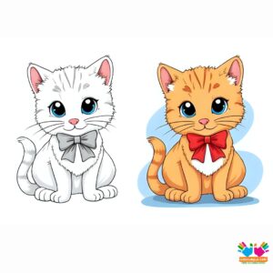 A bow worn by a smiling cartoon cupcake.