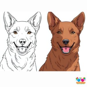 A pop art collage of iconic dog breeds.