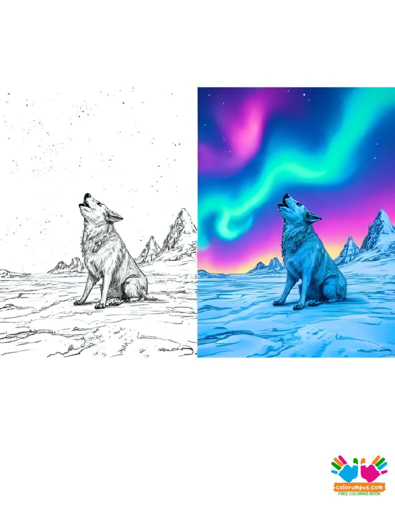 An ice wraith howling under the northern lights in a frozen tundra.