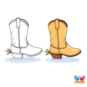 Close-up of cowboy boots with spurs.