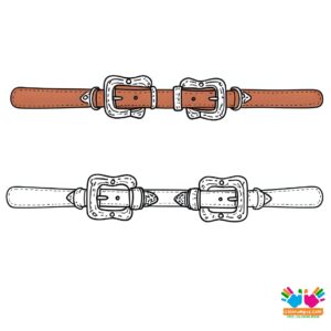 Cowboy belt with a detailed buckle.