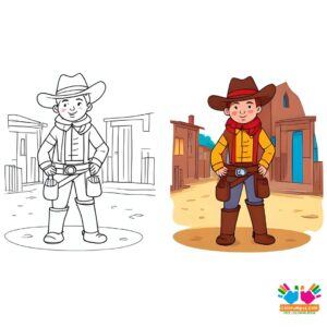 Cowboy duel in a dusty street (no weapons drawn).