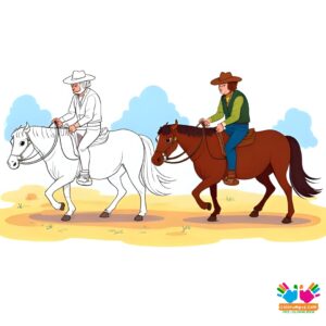 Cowboy herding cattle through the plains.