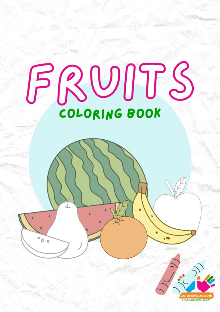 Fruits coloring book cover