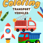 Kids Transport coloring book front cover