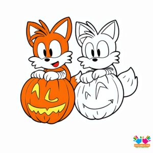 Tails carving a jack-o’-lantern for Halloween.