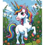Unicorn coloring book cover